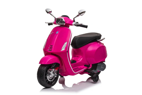 Roze Vespa Sprint, 12 volt elektrische scooter met muziek