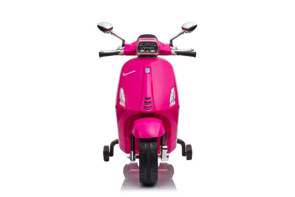 Roze Vespa Sprint, 12 volt elektrische scooter met muziek